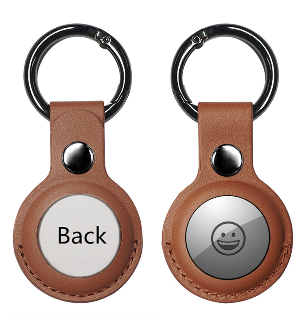 (2 Packs) Leather Case with Keychain for AirTag (2 Packs) Leather Case with Keychain for AirTag